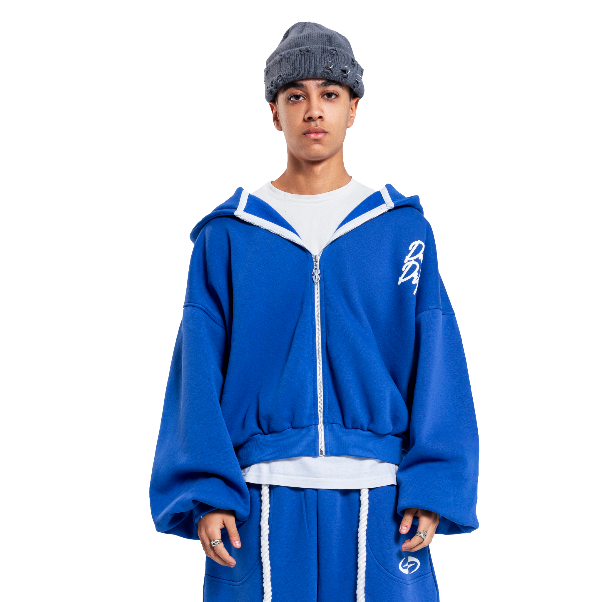 Blue Balloon Fit Zipper